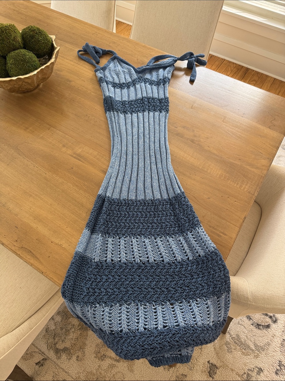 Ramy Brook Blue Gradient Knit Midi Dress